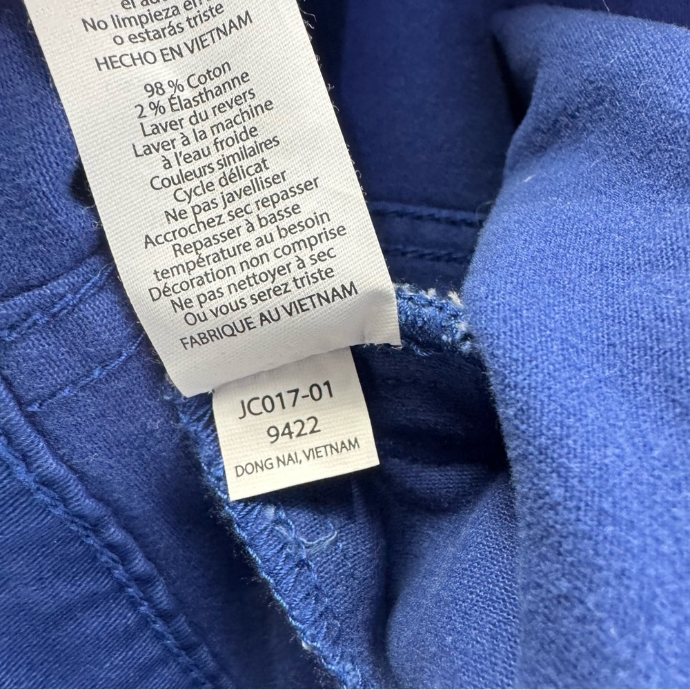 Lularoe Royal Blue Floral Embroidered Cotton Kenny Button Down Jacket woman 2X - Picture 10 of 16